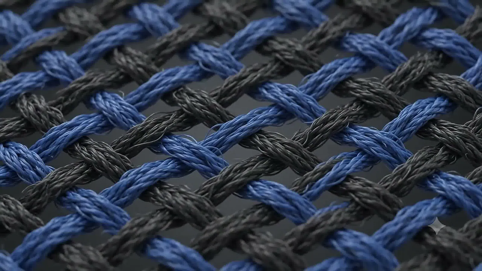 Close view of the fabric structure showing the flexible interlacing of individual fibers.